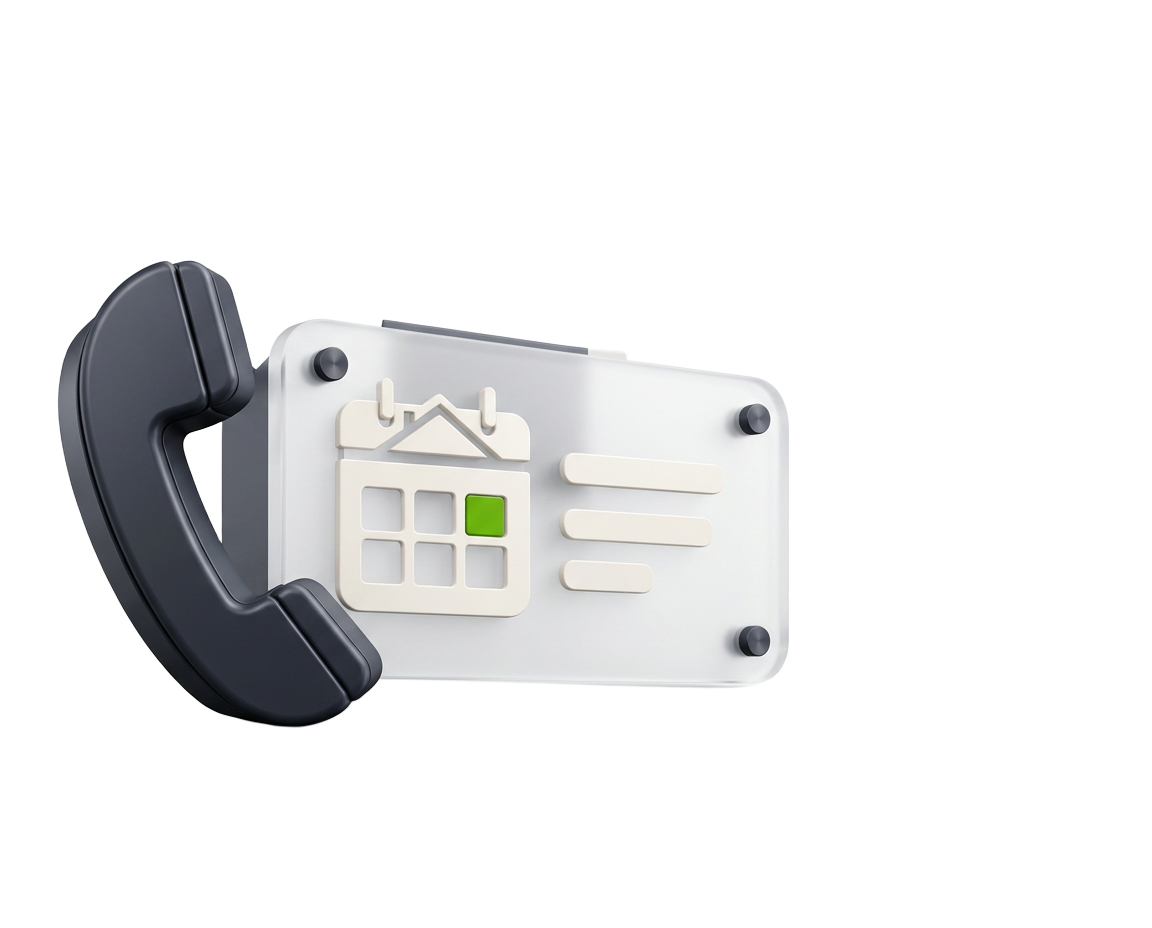 Phone and appointment scheduling graphic for contacting RoofWise