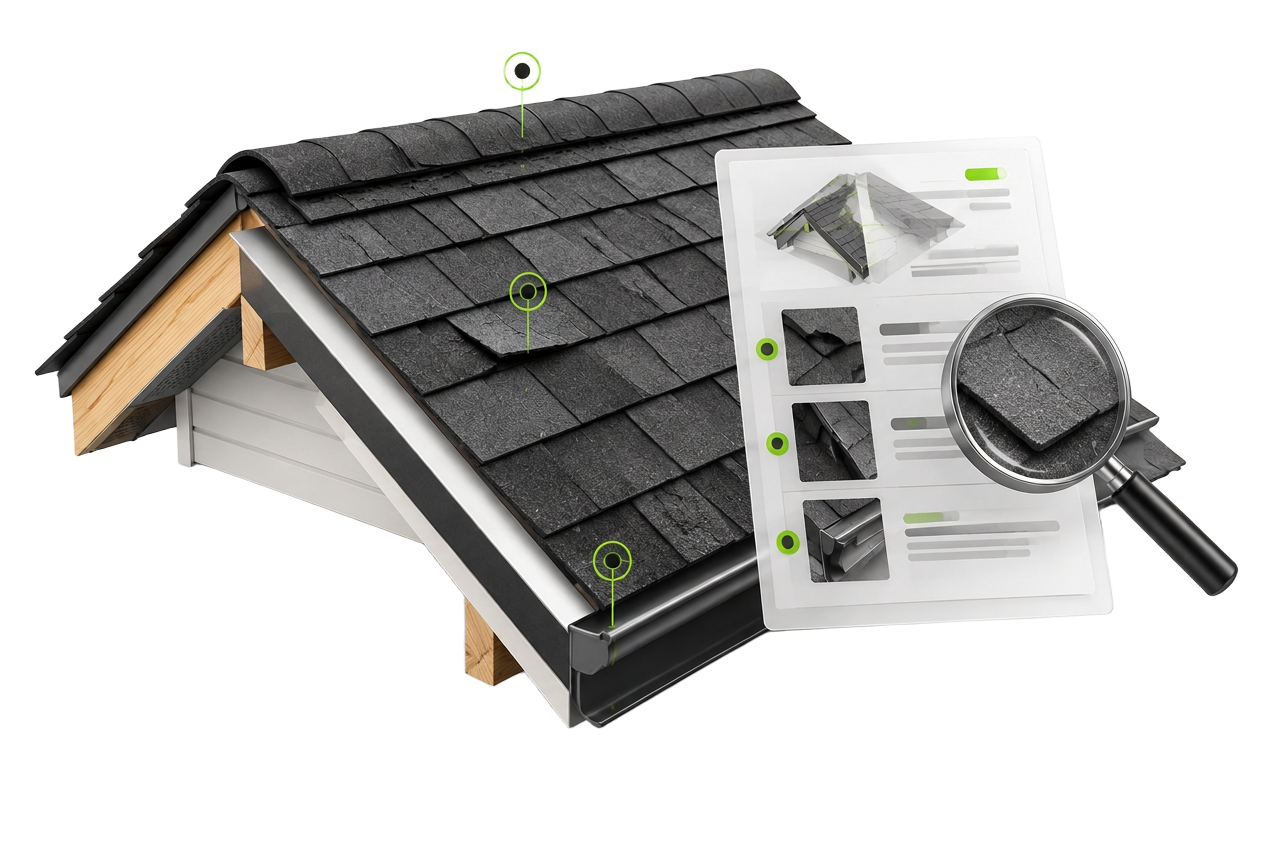 Roof inspection and documentation graphic